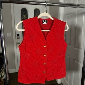 Blue Mint France Quilted Red Vest